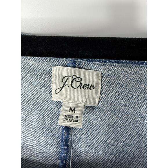 NWT J.Crew Square Neck Chambray Blouse Cottagecore Puff Sleeve Denim Top M - Picture 5 of 12